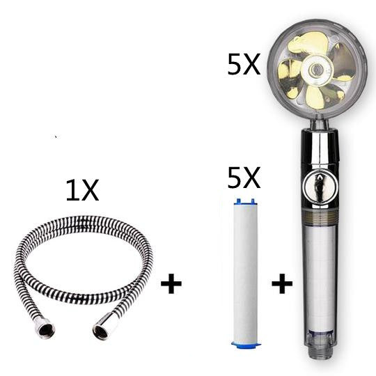 Maximilian – Turbocharged Handdouchekop met Stopknop en Katoenen Filter