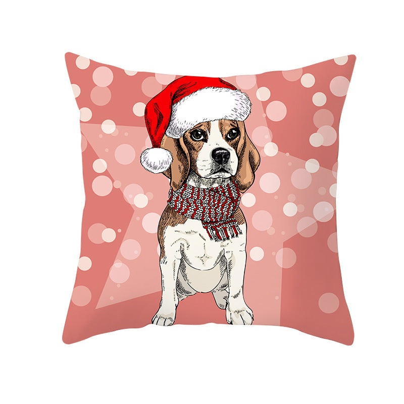 Odette – Kussenhoes van Perzikhuid Stof met Kerstprint