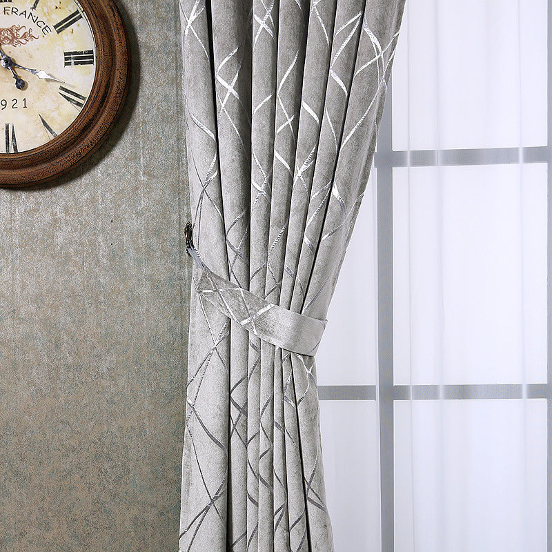 Verve – Effen Kleur Eenvoudige Moderne Luxe Chenille Zwart-out Gordijnen