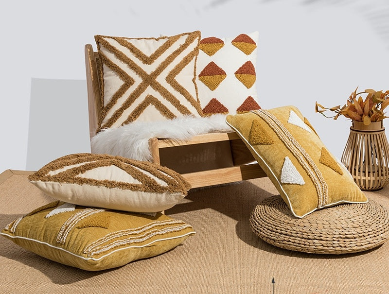 Eleonora – Geometrisch Tufted Lussensloop Kussen voor de Woonkamer en Bed