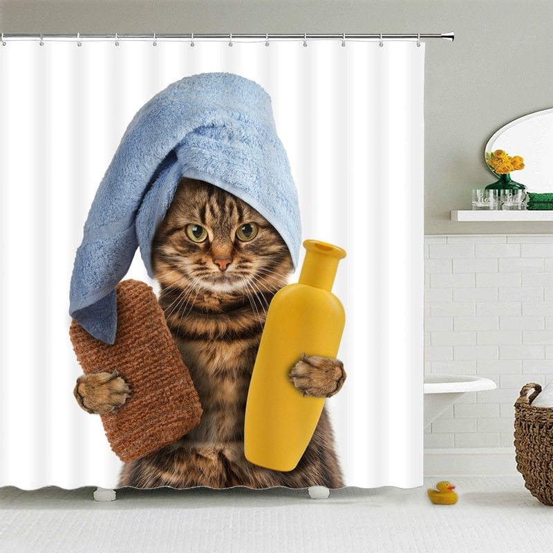 Lavinia – Waterdichte en Schimmelbestendige Polyester Douchegordijn Dierenserie