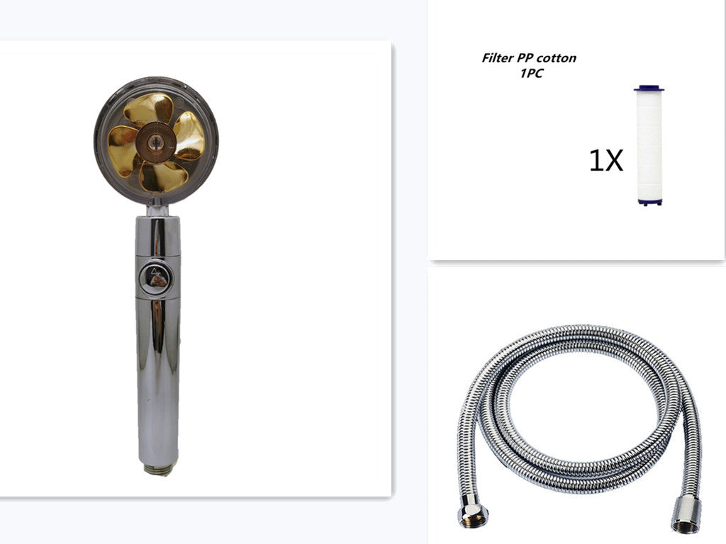 Maximilian – Turbocharged Handdouchekop met Stopknop en Katoenen Filter