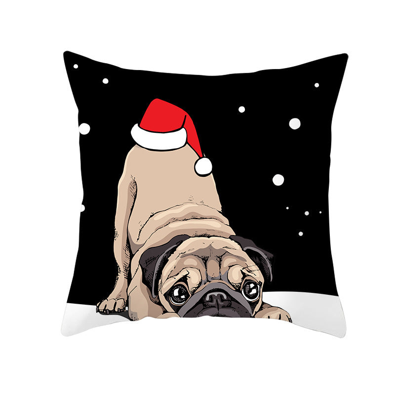 Odette – Kussenhoes van Perzikhuid Stof met Kerstprint