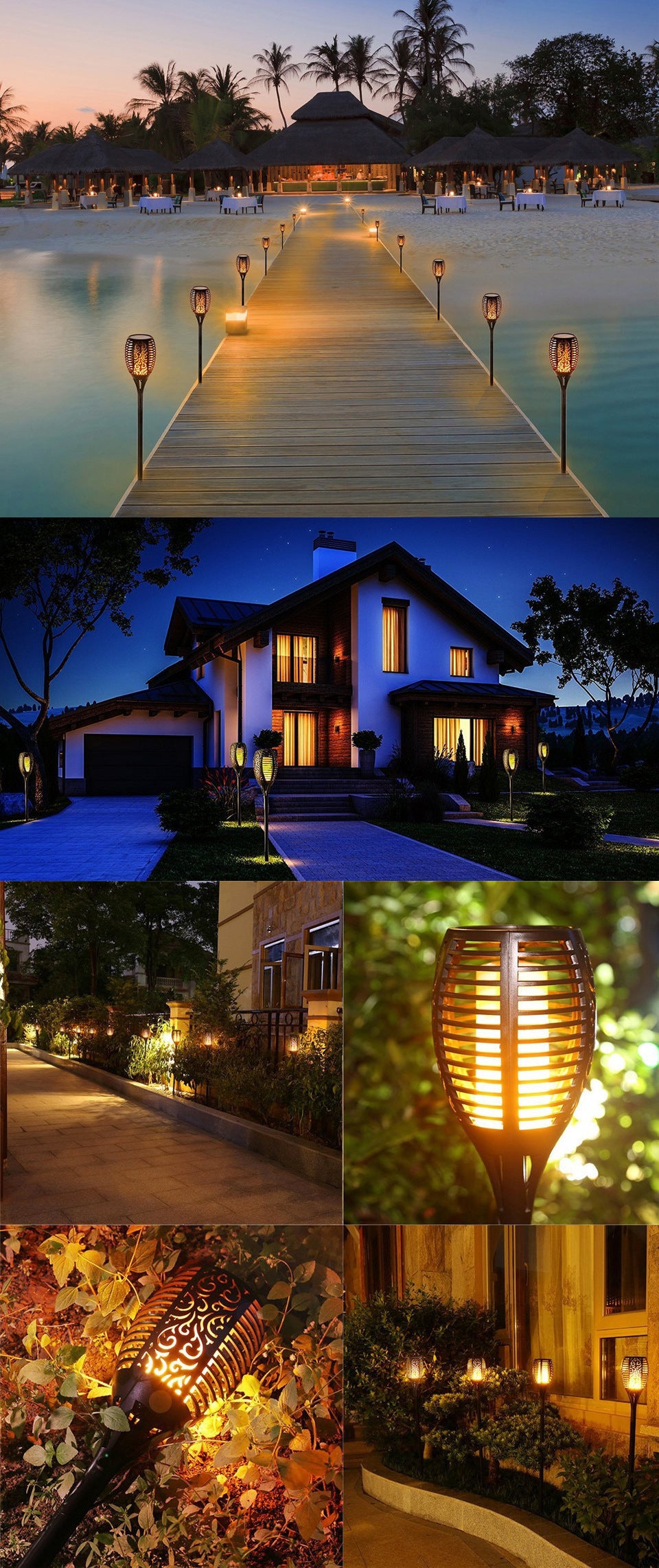 Zonne-oplaadbare LED Fakkellamp – 96 LEDs, IP65 Waterdicht, 83cm Buitenlamp met Vlameffect
