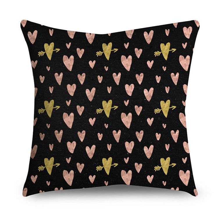 Aurelius – Zwarte Gouden Polyester Kussenhoes