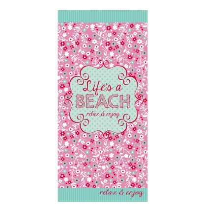Aurelia – Grote Microvezel Strandhanddoek met Flamingo- en IJscreampatroon