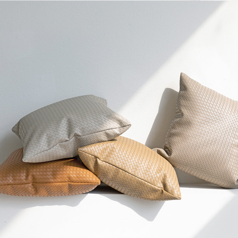 Eleonora – Geweven Textuur PU Leren Kussenhoes