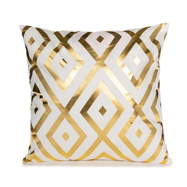 Indigo – Elegante Witte en Gouden Decoratieve Kussenhoezen
