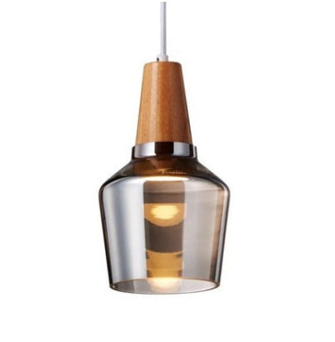 Orion – Moderne Hanglamp van Glas met Houten Vintage Stijl voor Café, Bar en Restaurant
