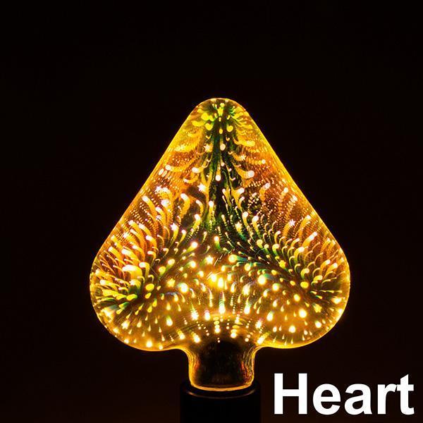 Zephyr – LED Lichtbulb 3D Decoratie Bulb Vuurwerk 110 220V ST64 G95 G80 G125 A60 Fles Hart Feestverlichting Noviteit Kerstlamp