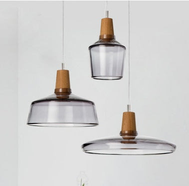 Orion – Moderne Hanglamp van Glas met Houten Vintage Stijl voor Café, Bar en Restaurant