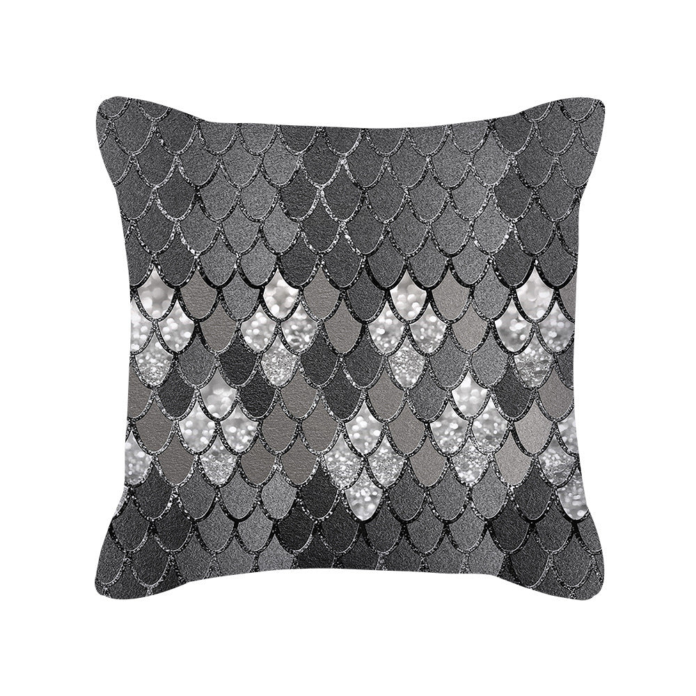 Ophelia – Geometrisch Print Vierkante Kussenhoes van Perzikskin