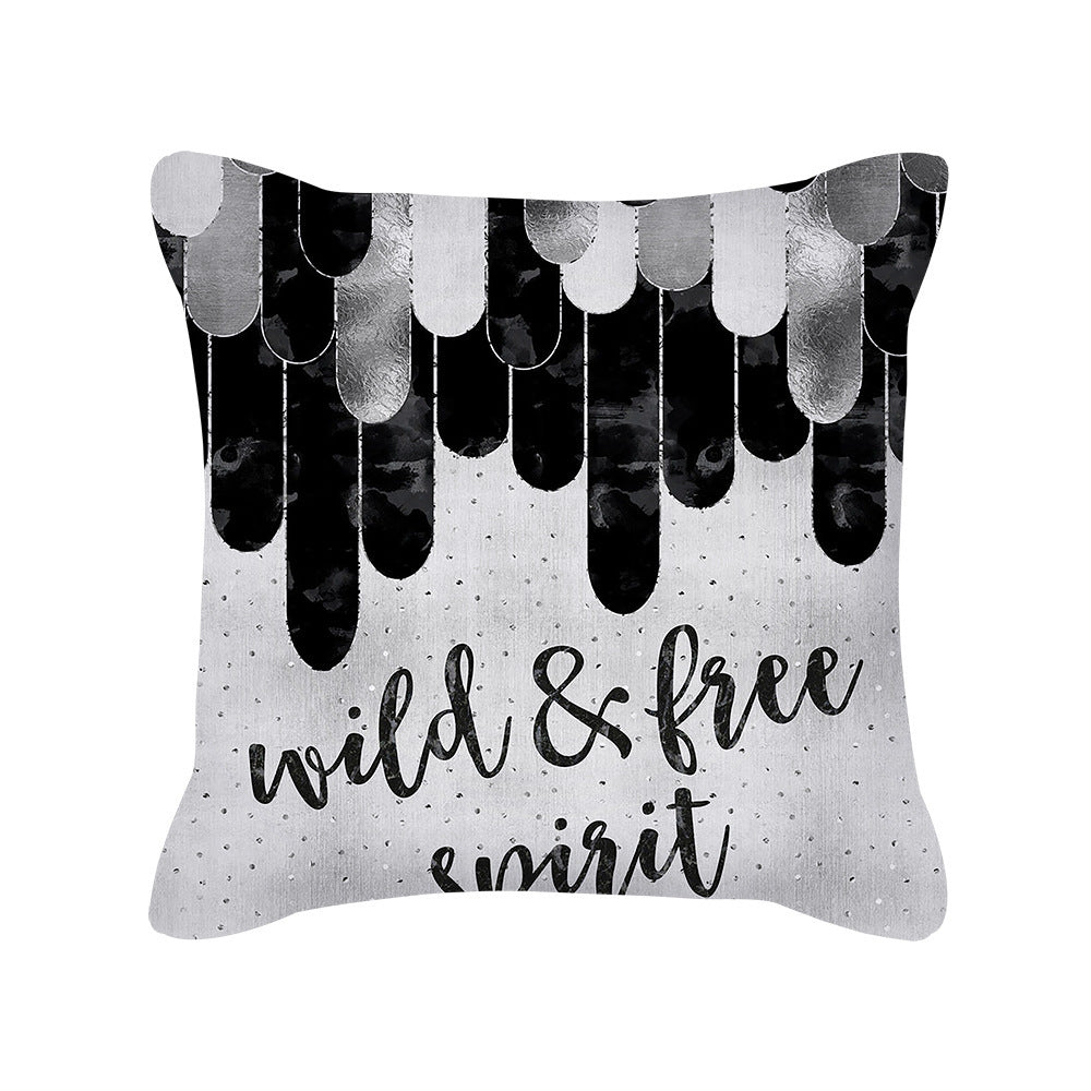 Ophelia – Geometrisch Print Vierkante Kussenhoes van Perzikskin