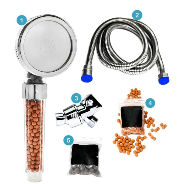 Thalassa – Drie-snelheids Transparante Druk negatieve Ion Handdouche Filter Water Zuiverende Douchemondstuk