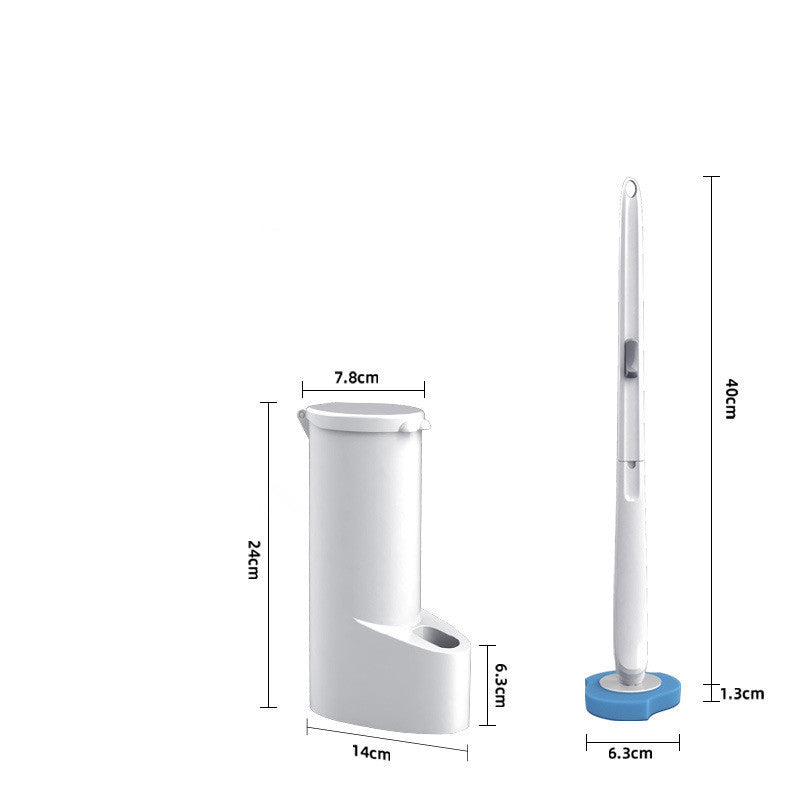 Octavian – Wegwerp Toiletborstel met Lange Handgreep en Spons Reinigingskoppen