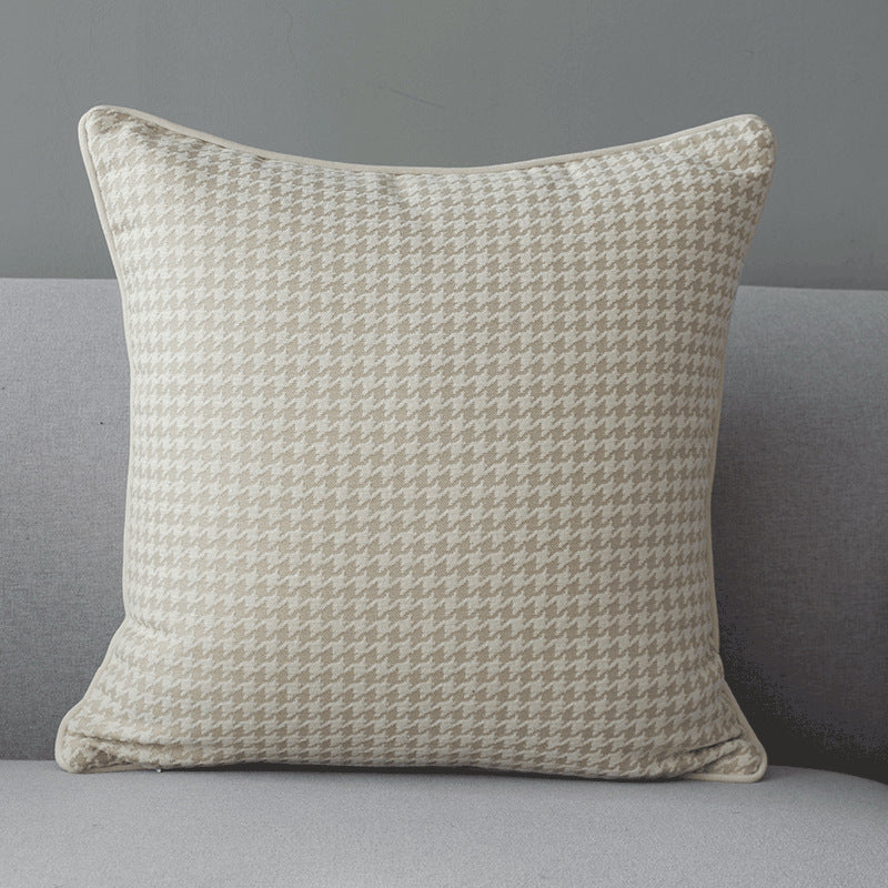 Haven – Luxe Oranje Houndstooth Kussen Modern Minimalistisch Scandinavisch Sofa Kussen Ontwerpers Kussen