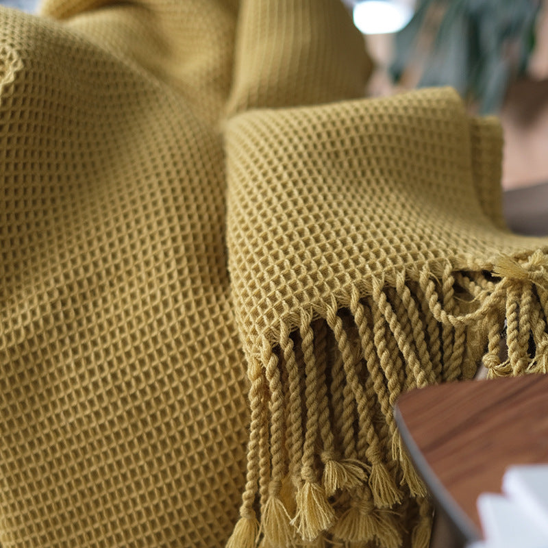 Amara – Effen Kleur Dekentje, Sofa, Decoratieve Dekens, Donkergrijs