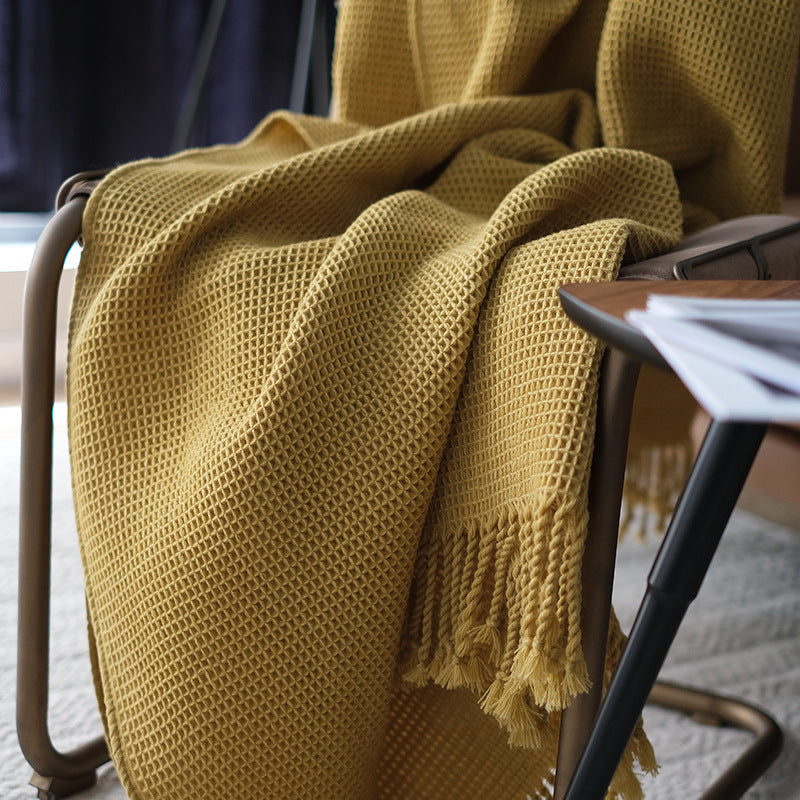Amara – Effen Kleur Dekentje, Sofa, Decoratieve Dekens, Donkergrijs