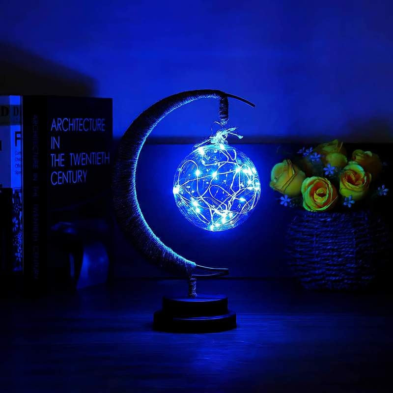 Aurelius – Decoratieve LED Maansculptuur van Koperdraad