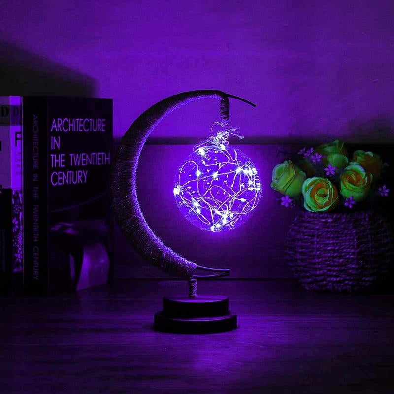 Aurelius – Decoratieve LED Maansculptuur van Koperdraad
