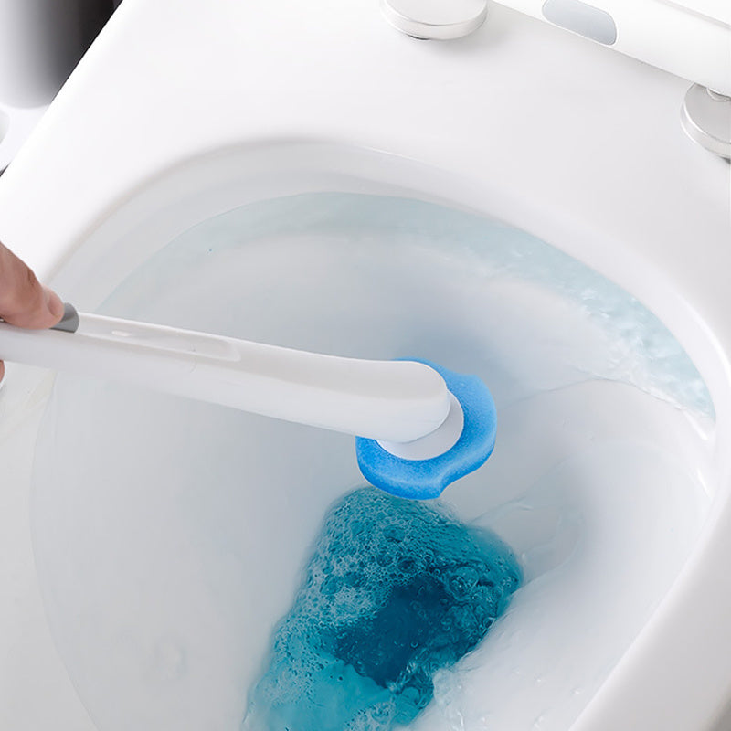 Octavian – Wegwerp Toiletborstel met Lange Handgreep en Spons Reinigingskoppen