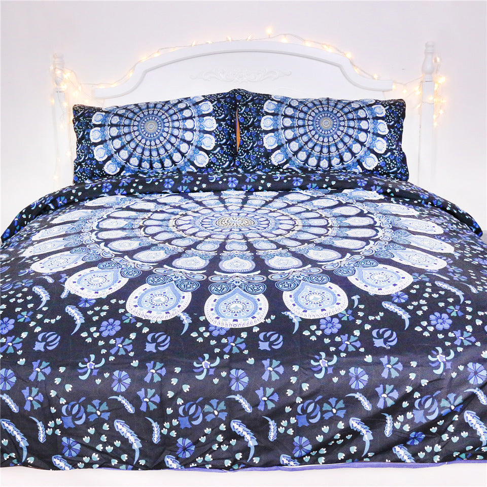 Vivienne – Blauw Pauwen Beddengoed
