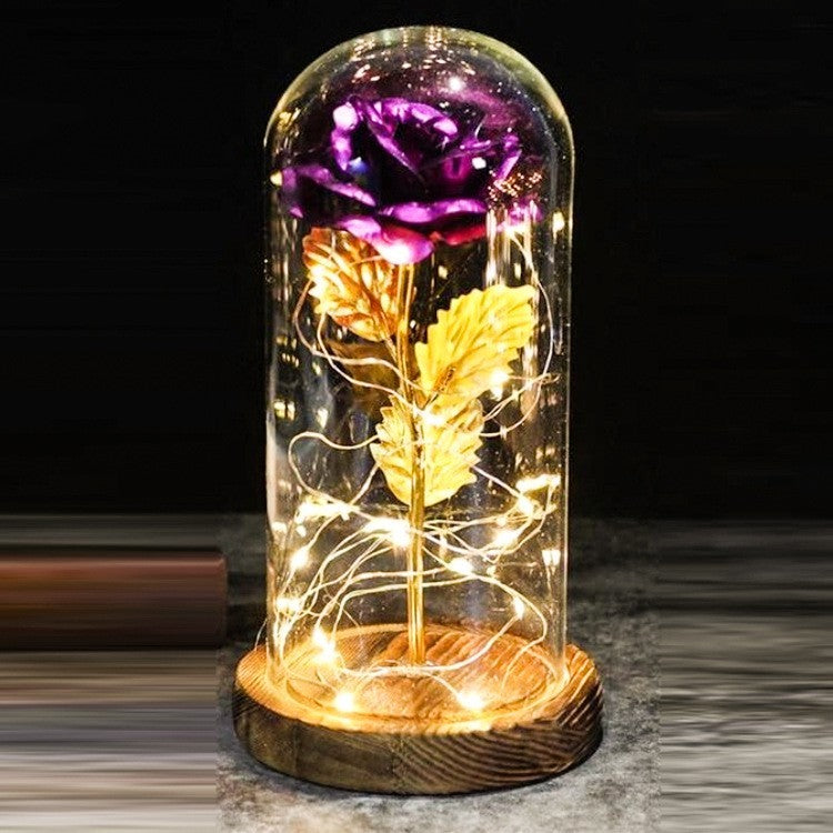 Celeste – Immortal Simulation Roos met Glazen Deksel en Luminous LED Ornament