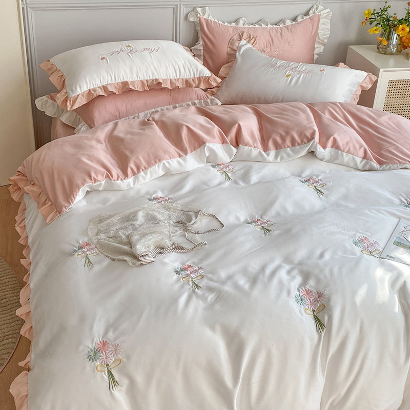 Cosmo – Luxe Washed Silk Bed Vierdelige Beddeken Set