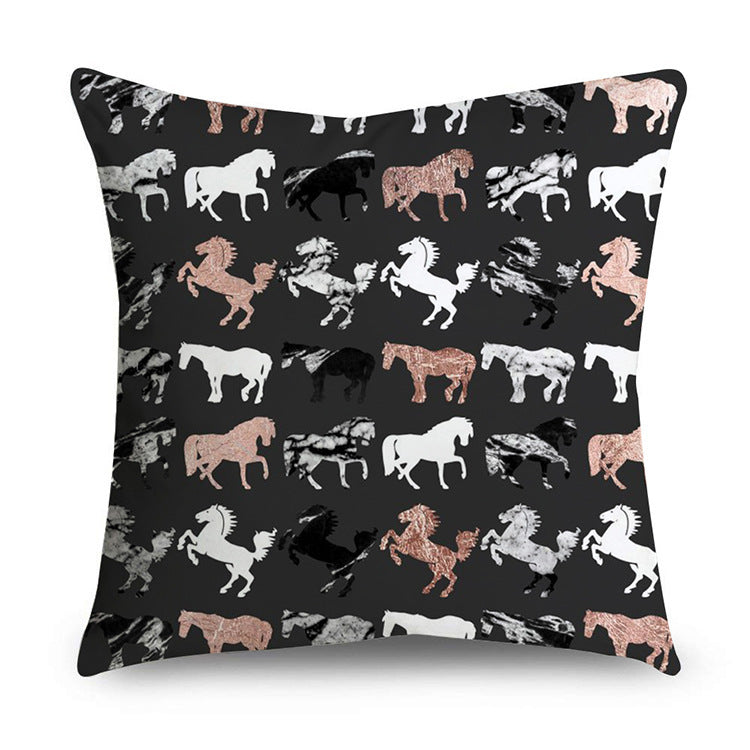 Aurelius – Zwarte Gouden Polyester Kussenhoes