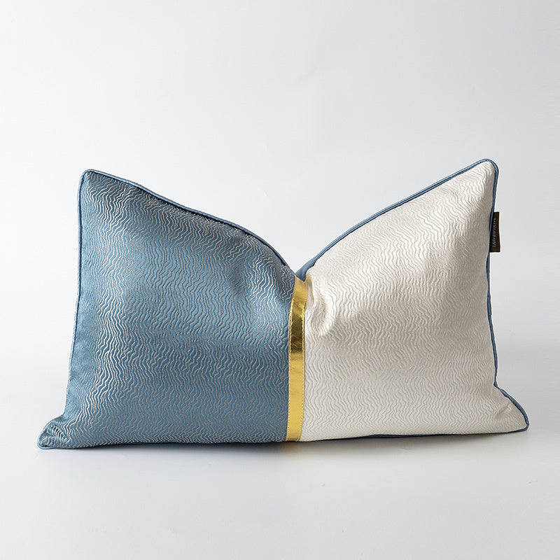 Haven – Blauw en Witte Patchwork Kussens voor de Woonkamer Sofa