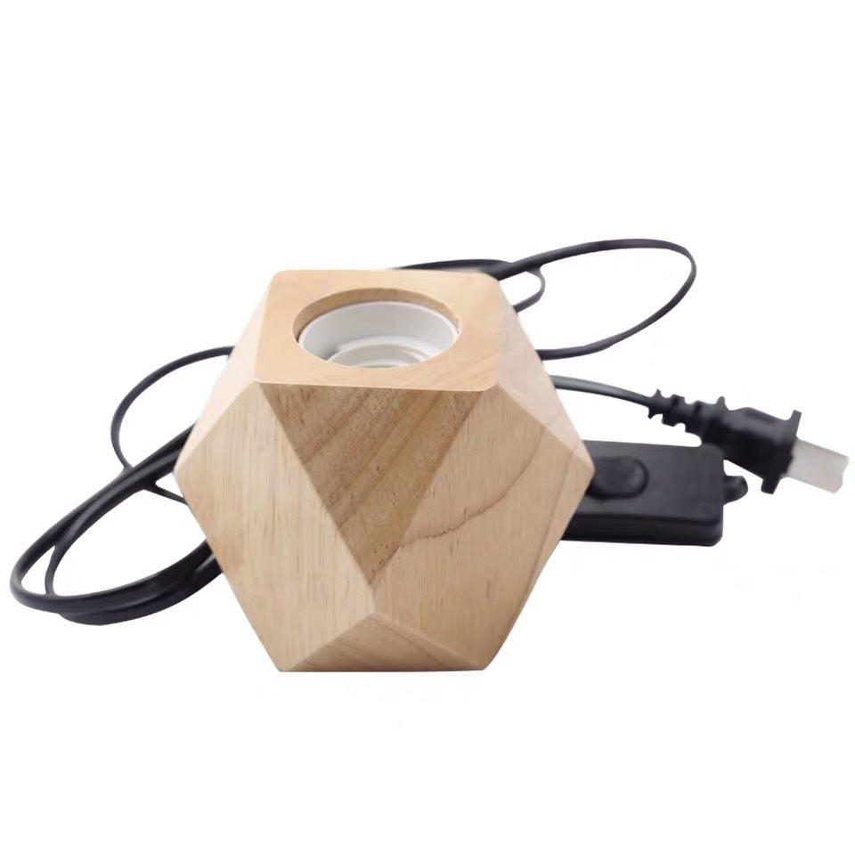 Raphael – Houten Tafellamp Houder met Hangende Draad