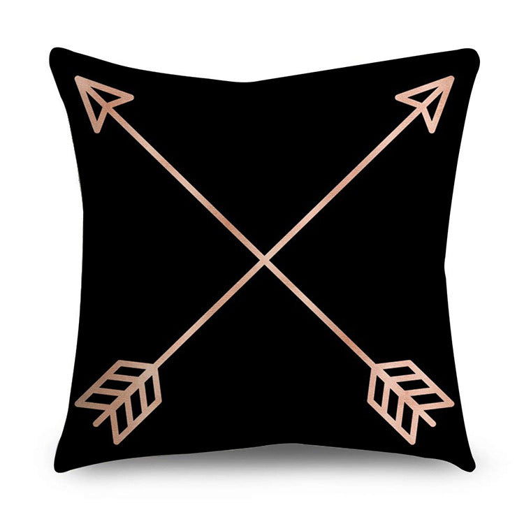 Aurelius – Zwarte Gouden Polyester Kussenhoes