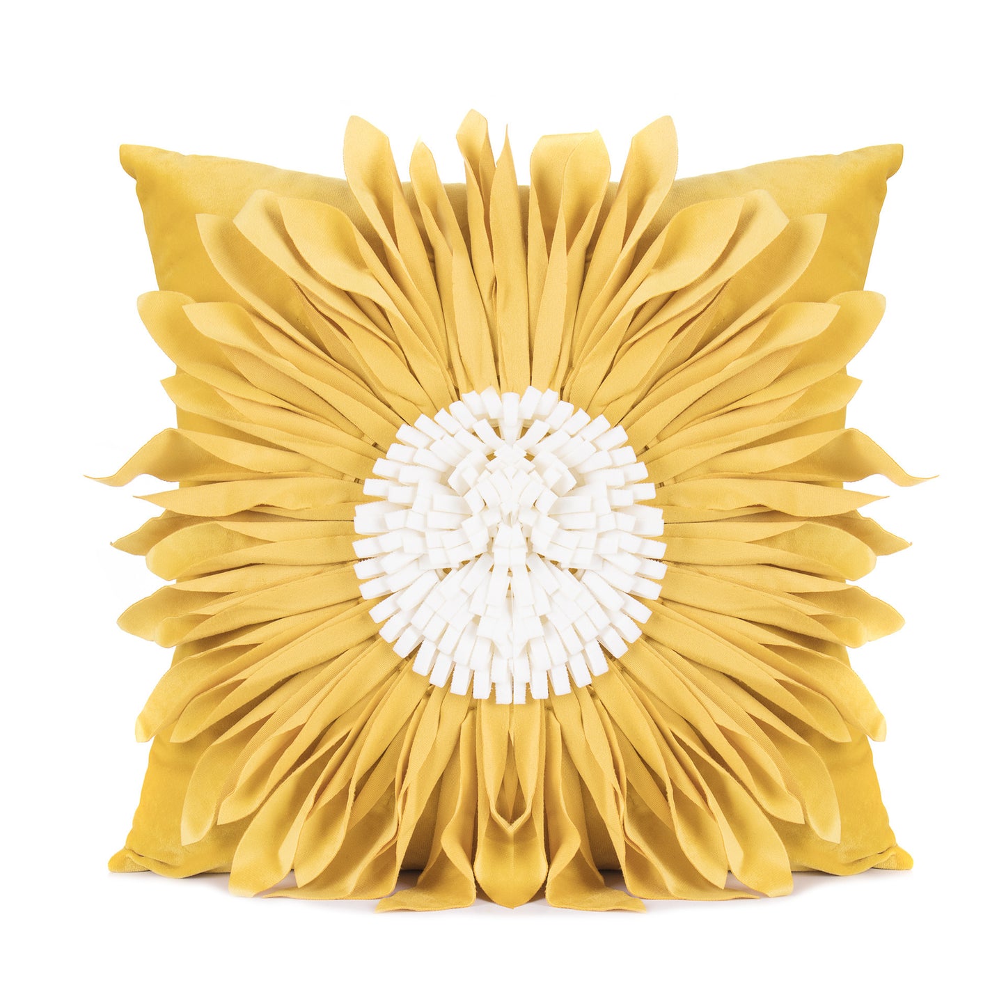 Ambrose – Moderne Stijl Witte Sierkussens met Fluwelen Stiksel en 3D Chrysant Motief