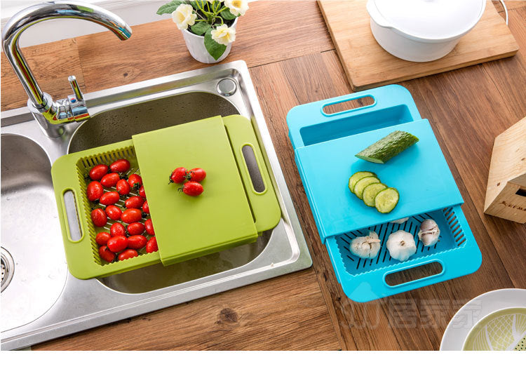 Evadne – Multifunctionele Keuken Snijplanken en Afvoer Mand voor Groenten en Vlees