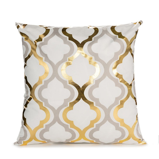 Indigo – Elegante Witte en Gouden Decoratieve Kussenhoezen