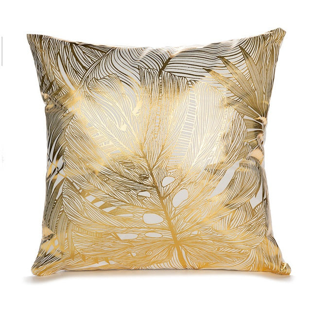 Indigo – Elegante Witte en Gouden Decoratieve Kussenhoezen