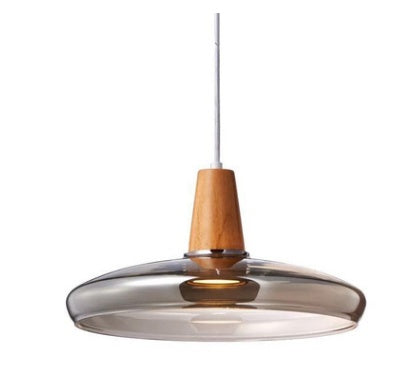 Orion – Moderne Hanglamp van Glas met Houten Vintage Stijl voor Café, Bar en Restaurant