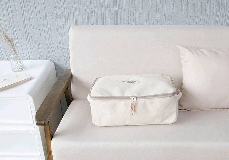 Alaric – Dikke Canvas Opbergdoos voor Kleding met Rits en Deksel
