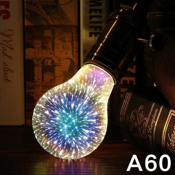 Zephyr – LED Lichtbulb 3D Decoratie Bulb Vuurwerk 110 220V ST64 G95 G80 G125 A60 Fles Hart Feestverlichting Noviteit Kerstlamp