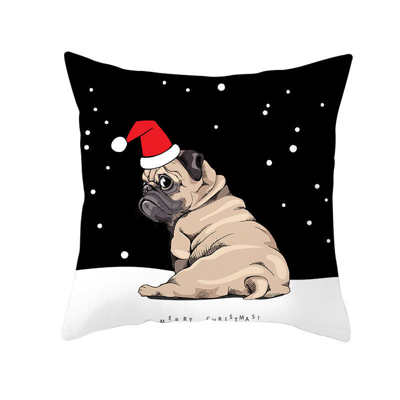 Odette – Kussenhoes van Perzikhuid Stof met Kerstprint