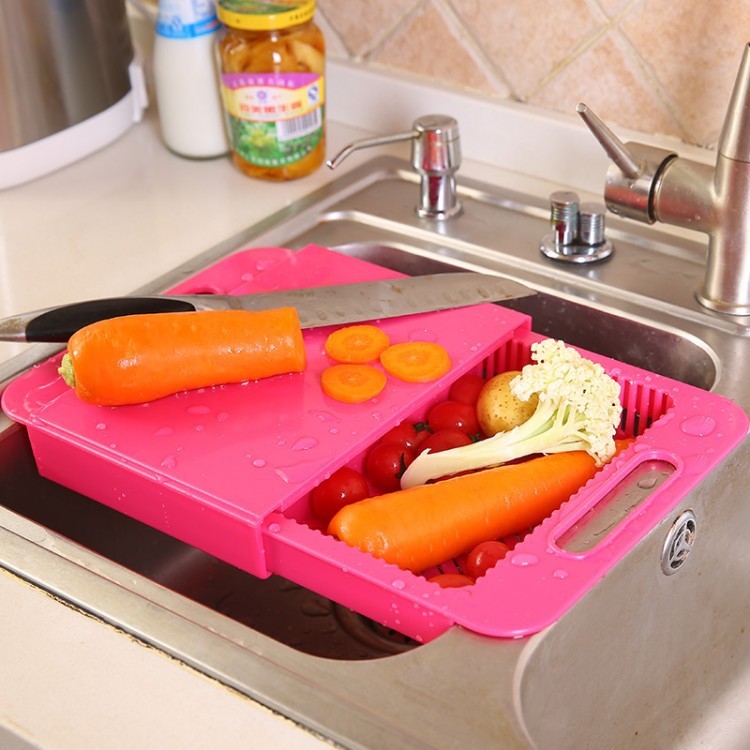 Evadne – Multifunctionele Keuken Snijplanken en Afvoer Mand voor Groenten en Vlees