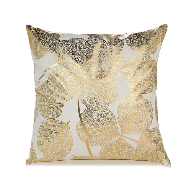 Indigo – Elegante Witte en Gouden Decoratieve Kussenhoezen