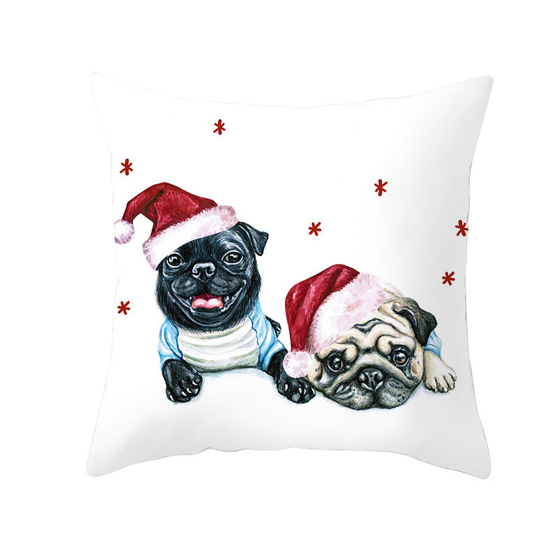 Odette – Kussenhoes van Perzikhuid Stof met Kerstprint