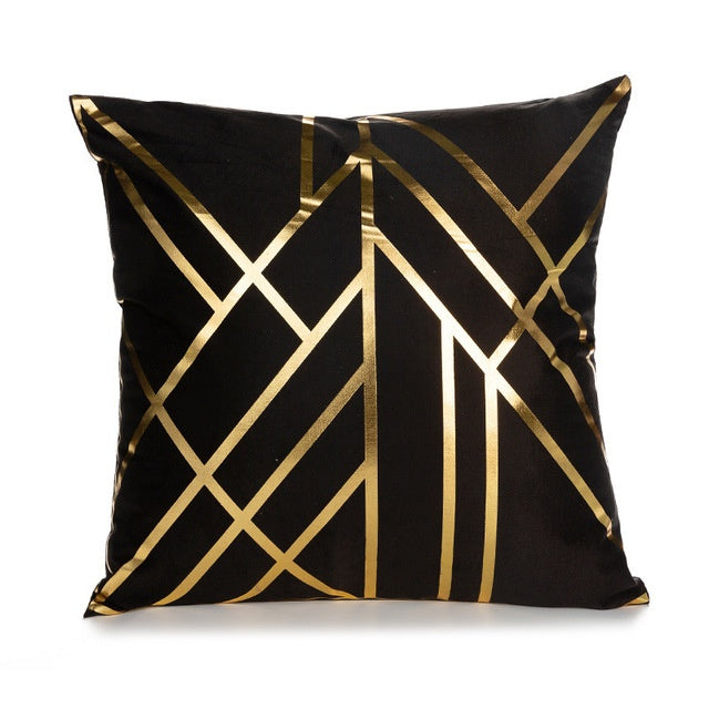Indigo – Elegante Witte en Gouden Decoratieve Kussenhoezen