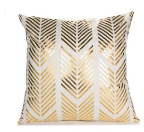Indigo – Elegante Witte en Gouden Decoratieve Kussenhoezen