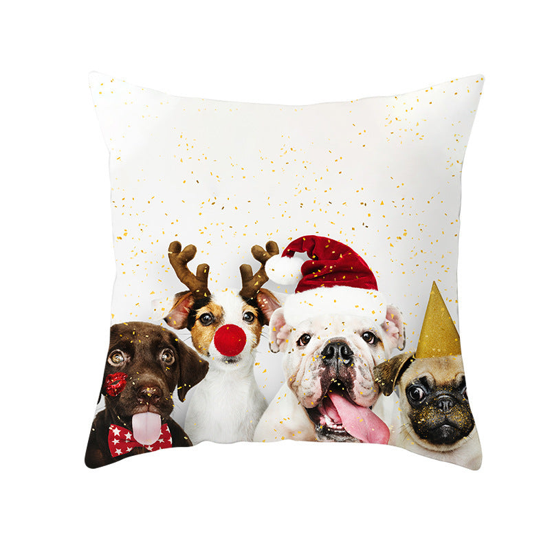 Odette – Kussenhoes van Perzikhuid Stof met Kerstprint