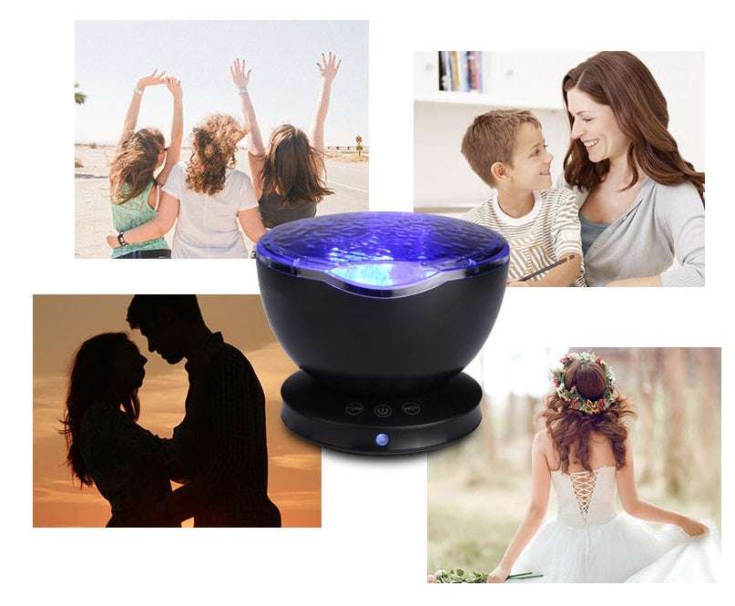 Dahlia – Ocean Wave Projector LED Nachtlicht met Afstandsbediening en Muziekspeler
