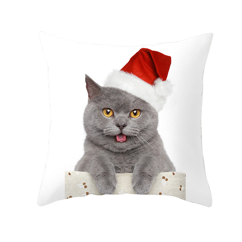 Odette – Kussenhoes van Perzikhuid Stof met Kerstprint