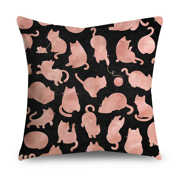 Aurelius – Zwarte Gouden Polyester Kussenhoes