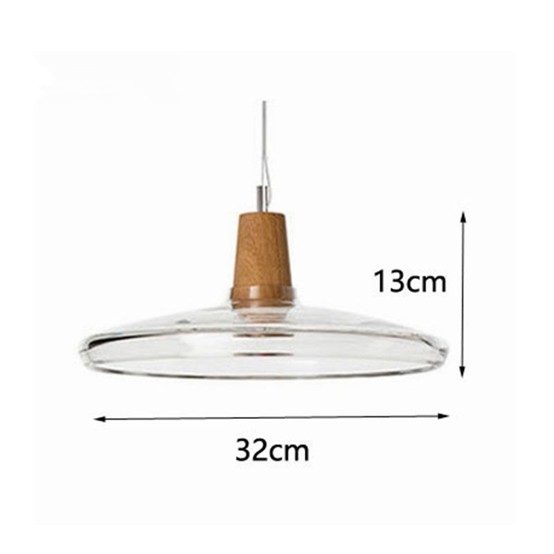 Orion – Moderne Hanglamp van Glas met Houten Vintage Stijl voor Café, Bar en Restaurant